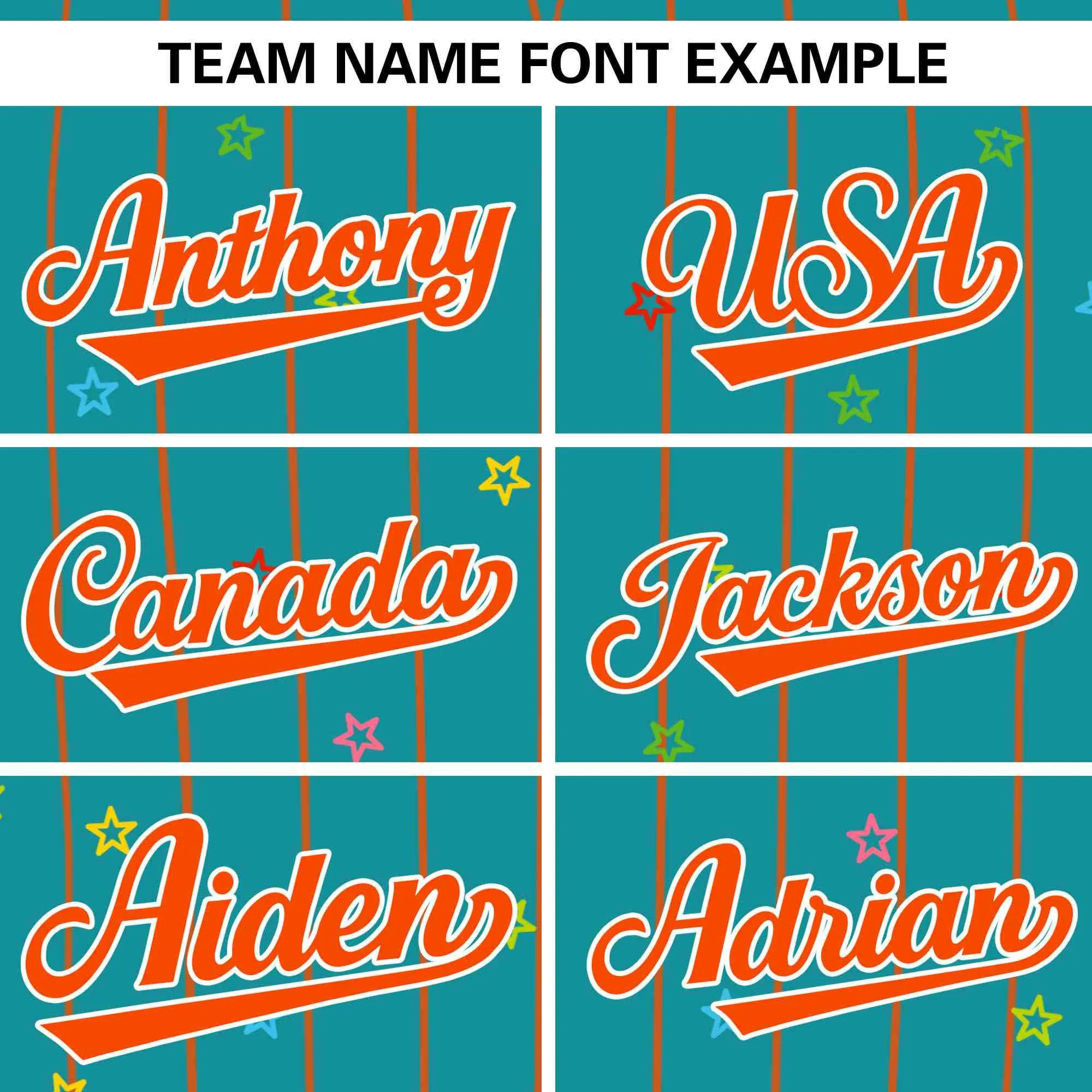 Custom Aqua Orange Stripe Fashion Personalized Star Pattern Authentic Baseball Jersey