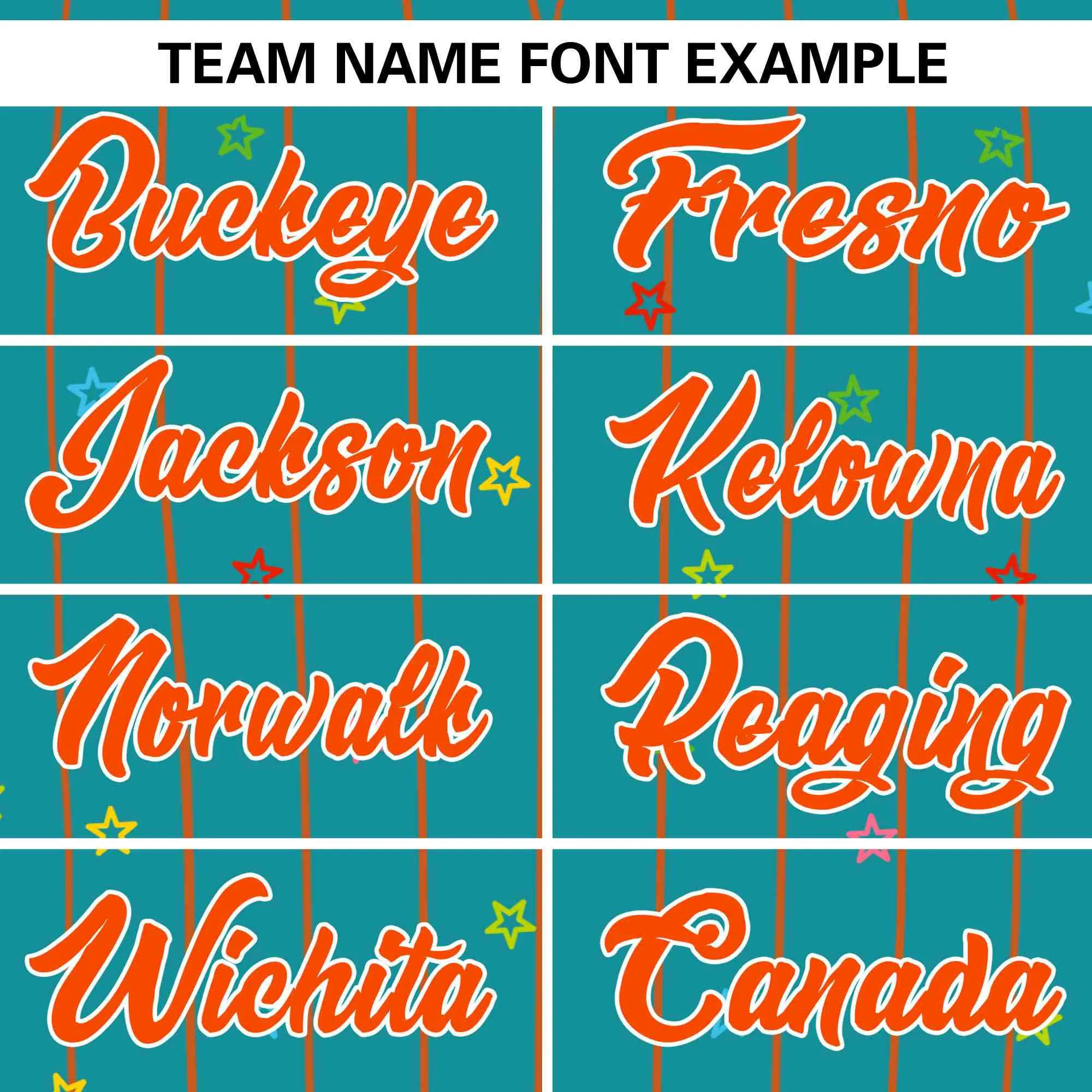 Custom Aqua Orange Stripe Fashion Personalized Star Pattern Authentic Baseball Jersey