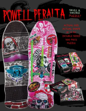 POWELL PERALTA SKULL & SWORD 10" X 30" SKATEBOARD DECK PUZZLE